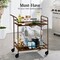 Best Choice Products 2-Tier Rolling Bar Cart Indoor/Outdoor w/ Storage Shelves, Wine Rack, Lockable Wheels